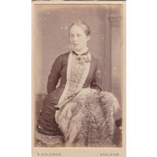 VICT. CDV PHOTO -S.M. CROMPTON. LADY, BROOCH BY DURYEA, ADELAIDE