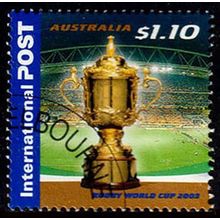 Australia 2003 Rugby World Cup $1.10 Used Stamp Cup .