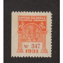 BCT103 - British Columbia Telephone Frank - Canada Revenue Stamp