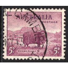 AUSTRALIA 1937/56: ZOOLOGICAL DEFINITIVES - 5d MERINO SHEEP USED (G1)