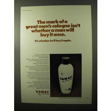 1970 Tabac Original Cologne Ad - The Mark Of