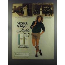 1982 Virginia Slims Lights Cigarettes Ad - Sneak