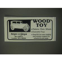 1991 Toys and Joys Advertisement - Wood Toy