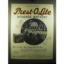 1921 Prest-O-Lite Storage Battery Ad - Votes or volts - don't forget