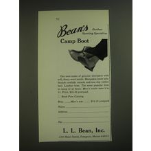 1974 L.L. Bean Camp Boot Ad - Bean's Outdoor sporting specialties