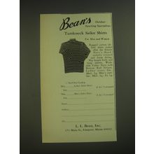 1974 L.L. Bean Turtleneck Sailor Shirts Ad - Bean's Outdoor sporting specialties