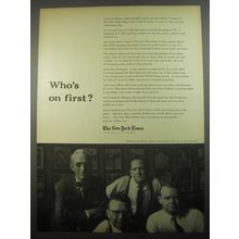 1956 The New York Times Ad - Who's on First?