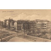 Lonely Man at Roadside Bremen Frauenklinik German Old Postcard