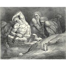 GIANTS - EPHIALTES 1903 Gustave Doré - Dante Alighieri ANTIQUE ENGRAVING