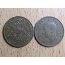 New Zealand 1950 1d Penny Coin