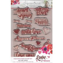 Crafter's Companion. All My Love Clear Stamp Set. Stamping Cardmaking