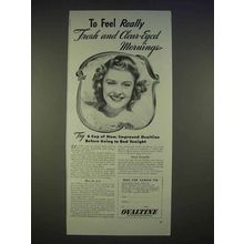 1940 Ovaltine Drink Ad - To Feel Really Fresh