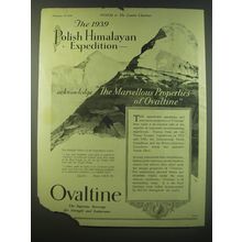 1940 Ovaltine Drink Ad - The 1939 Polish Himalayan Expedition