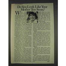 1977 Oil of Olay Lotion Ad - Look Like Mother Too Soon
