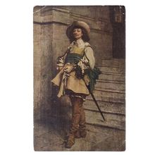 A LOUIS Xlll CAVALIER by J.L.E. Meissonier unused vintage postcard =