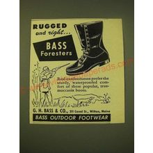 1950 Bass Foresters Boots Ad - Rugged and Right