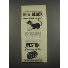 1949 Weston Master II Exposure Meter Ad - How black should a black cat be?