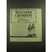 1946 Williams & Humbert Cedro and Pando Sherry Advertisement