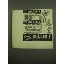 1949 Miller's Riding Clothes Ad - Come visit Miller's for Park Riding