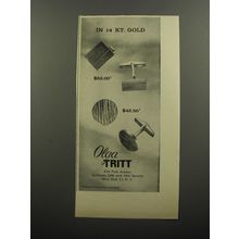 1956 Olga Tritt Cuff Links Advertisement - In 14 kt. Gold