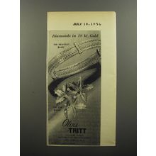 1956 Olga Tritt Jewelry Advertisement - Diamonds in 18 kt. Gold