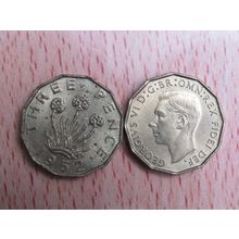 GB 1952 George VI Brass Threepence 3d Coin High Grade AU