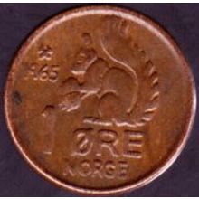 1965 Norway 1 Ore Coin