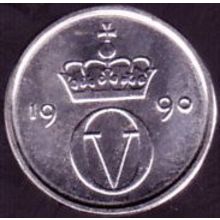 1990 Norway 10 Ore Coin