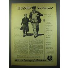 1939 United Brewers Industrial Foundation Ad - Thanks