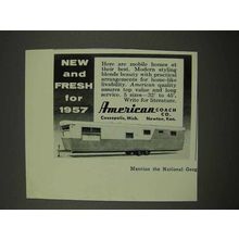 1956 American Coach Mobile Home Ad - New And Fresh