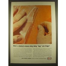 1963 Enjay Chemical Company Ad - taking bugs out of bags