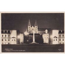 Praha Emausy Prague Embassy At Night Real Photo Old Postcard