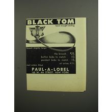 1953 Paul A. Lobel Jewelry Ad - Black Tom hand wrought sterling