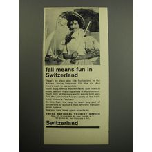 1957 Swiss National Tourist Office Ad - Fall means fun in Switzerland