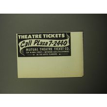 1957 Mutual Theatre Ticket Co. Advertisement