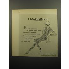 1957 I. Magnin Fashion by Blum of California Ad - Paisley leads a life of ease