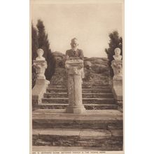 Bernard Shaw Between Homer & Nero Statue Old Postcard
