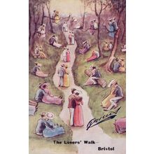 The Lovers Walk at Bristol Antique Comic Postcard
