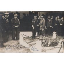 King George V Queen Mary Visit WW1 Nurse Edith Cavell Grave War Postcard