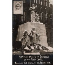 Memorial To Edith Cavell Nurse WW1 Antique Bruxelles Postcard