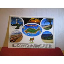 multiview, LANZAROTE, ISLAS CANARIA, SPAIN unused postcard (c) =