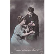 Passionate Eyes Erotic French Lovers Secret Code Old Romance Postcard