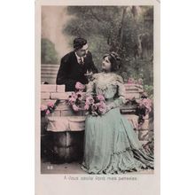 Lady In Green Siren Fashion Erotic Lovers Secret Code French RPC Postcard