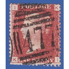 GB QV 1864 1d RED PLATE 194 KI SG43/44 GU LOUTH 477
