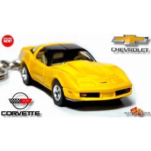 RARE KEY CHAIN 80~1982 YELLOW CHEVY CORVETTE C3 T-TOPS L82