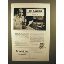 1950 Dictaphone TimeMaster Ad w/ Dan F. Gerber