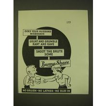 1931 Burma-Shave Shaving Cream Ad - Does your Husband misbehave