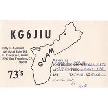 South Finegayan Guam San Fransisco Map QSL Amateur Radio Card