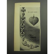 1956 Olga Tritt Jewelry Advertisement - In 14kt. Gold Heart Charm, Bracelet