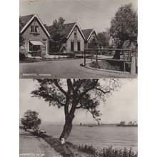 Ammerstol Achterweg Zuid Holland 2x Vintage Real Photo Postcard s